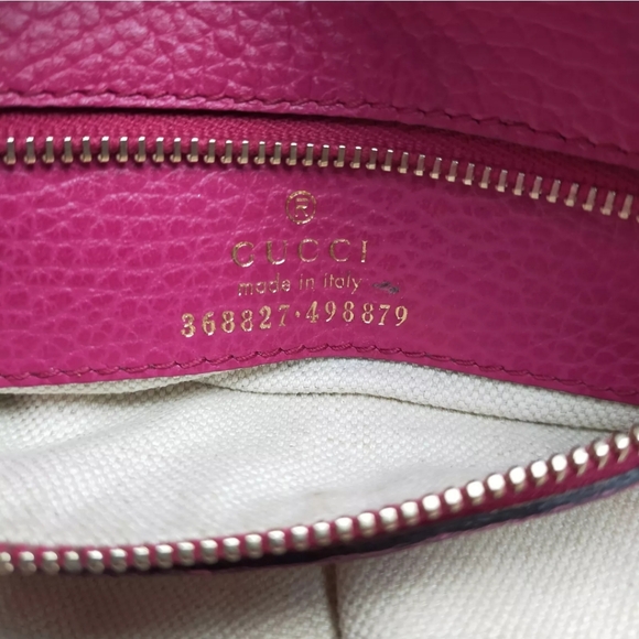 ⭐️Authentic COA Gucci Pink Pebbled Leather Swing Two-Way Shoulder / Hand Bag - Picture 12 of 16